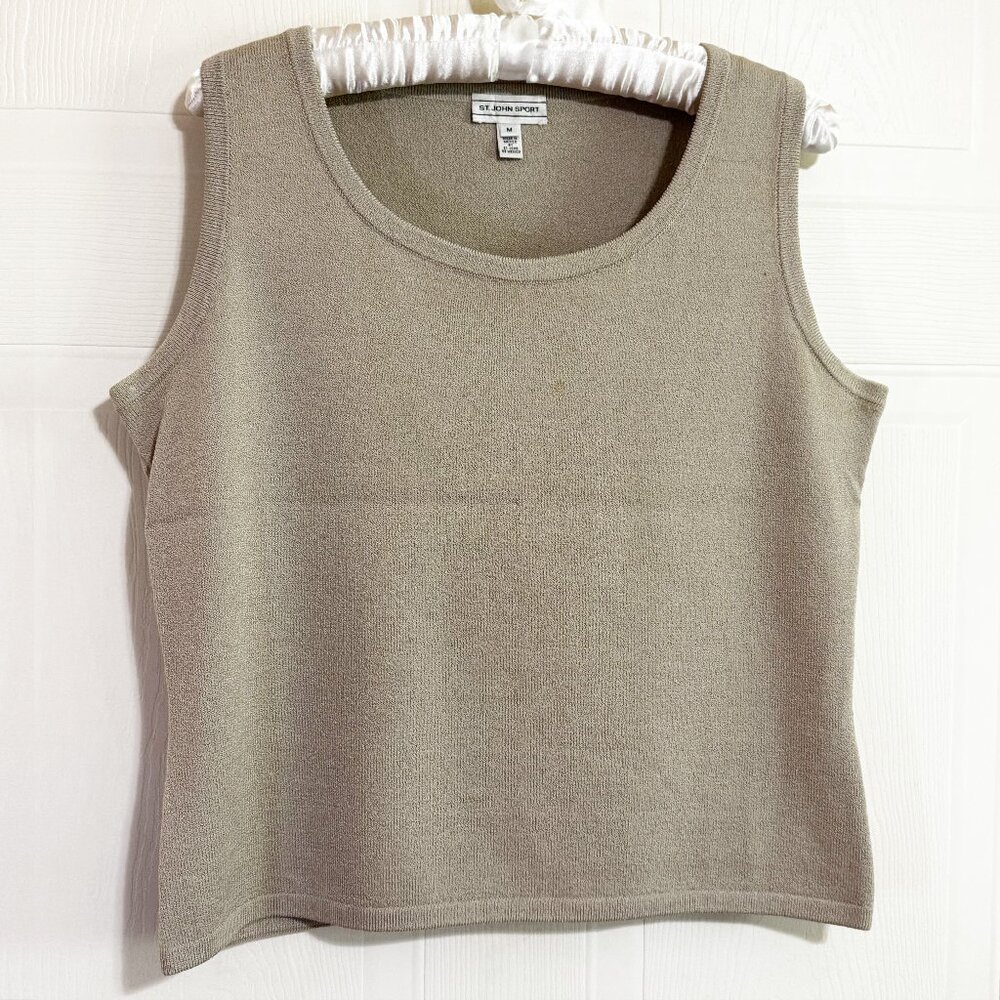 St. John Sport Beige Knit Wool Tank Size M
